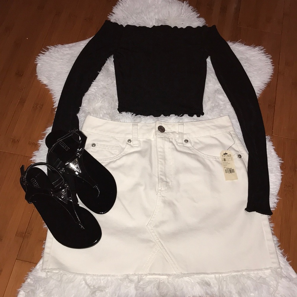 White Jeans Skirt
